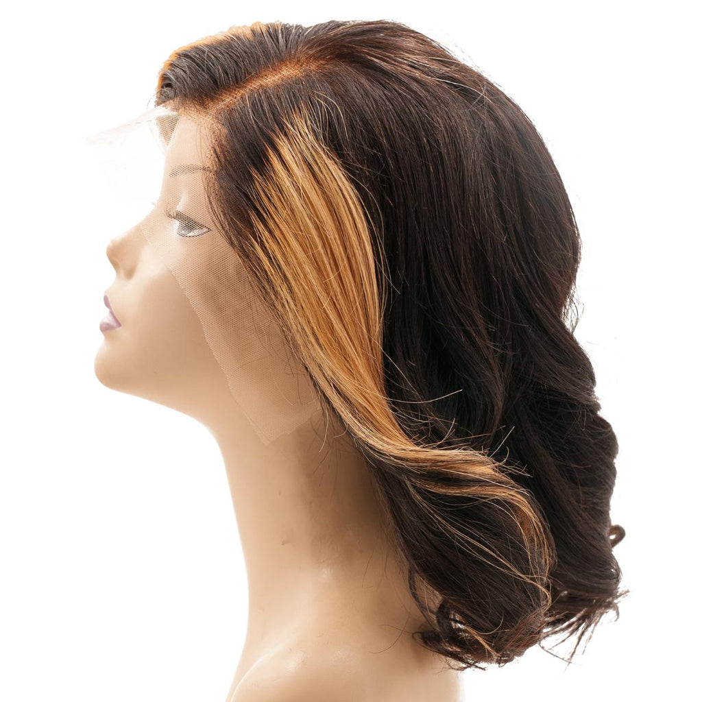Honeycomb 13x4 Transparent Lace Front 100% Human Hair Bob Wig