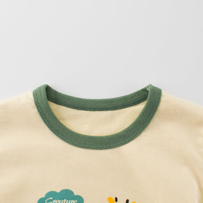 MyKids-USA® Boys’ Animals Cartoon and Letters Pattern T-shirt in European and American Style