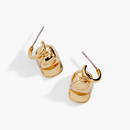 Baseball Cap Huggie Drop Earrings