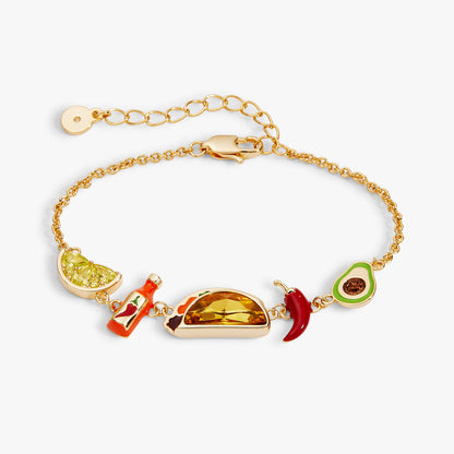 Taco Inline Charm Bracelet