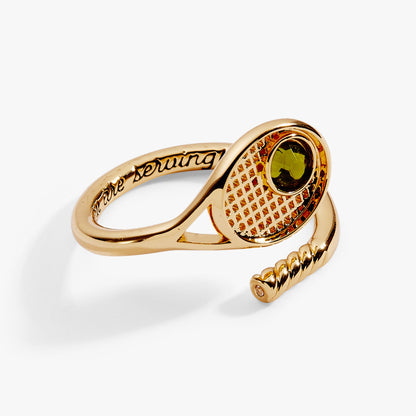 Tennis Racket 'You Are Serving' Wrap Ring